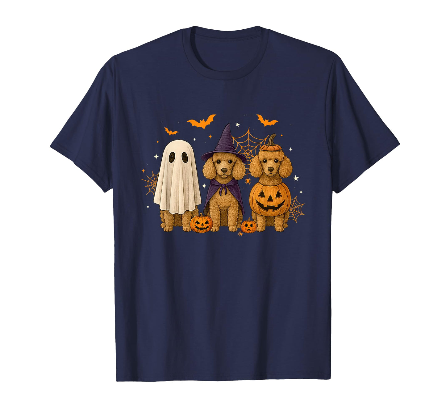 Funny French Bulldog Ghost Witch Pumpkin Halloween Costume T-Shirt