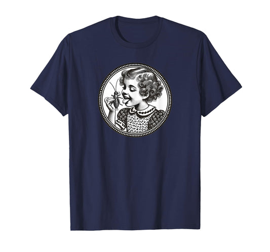 Vintage Dark Humor Bug Licker Retro Insect Art for Creepy T-Shirt