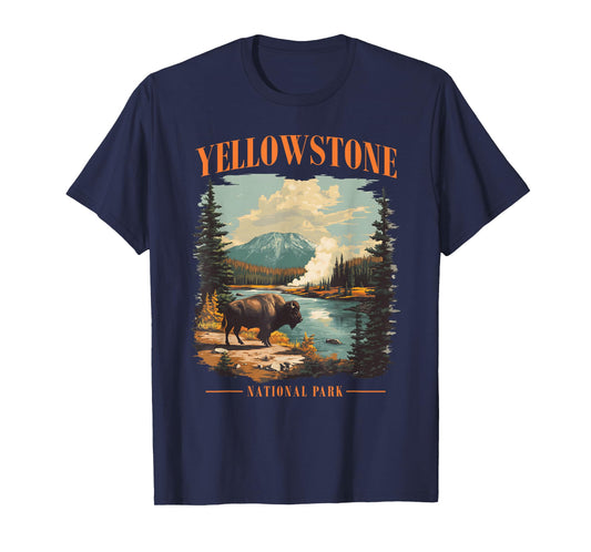 Yellowstone National Park Vintage Hiking Camping T-Shirt