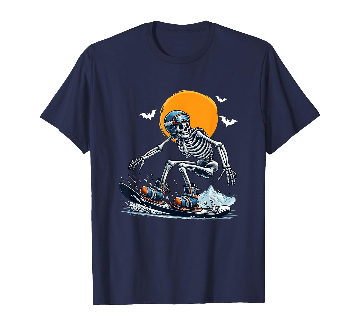 Skeleton Snowboarding Halloween Costume Sports Lover Family T-Shirt