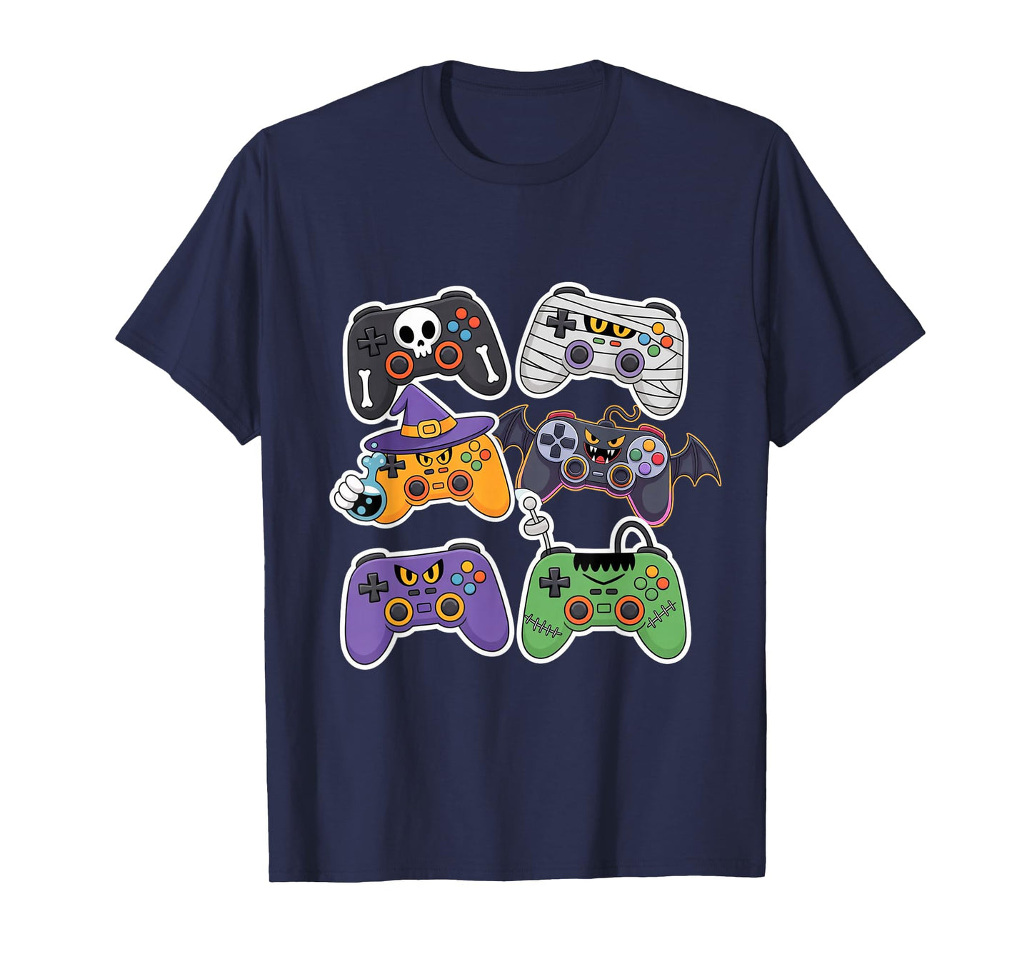 Video Game Controllers Skeleton Mummy Witch Vampire Monster T-Shirt