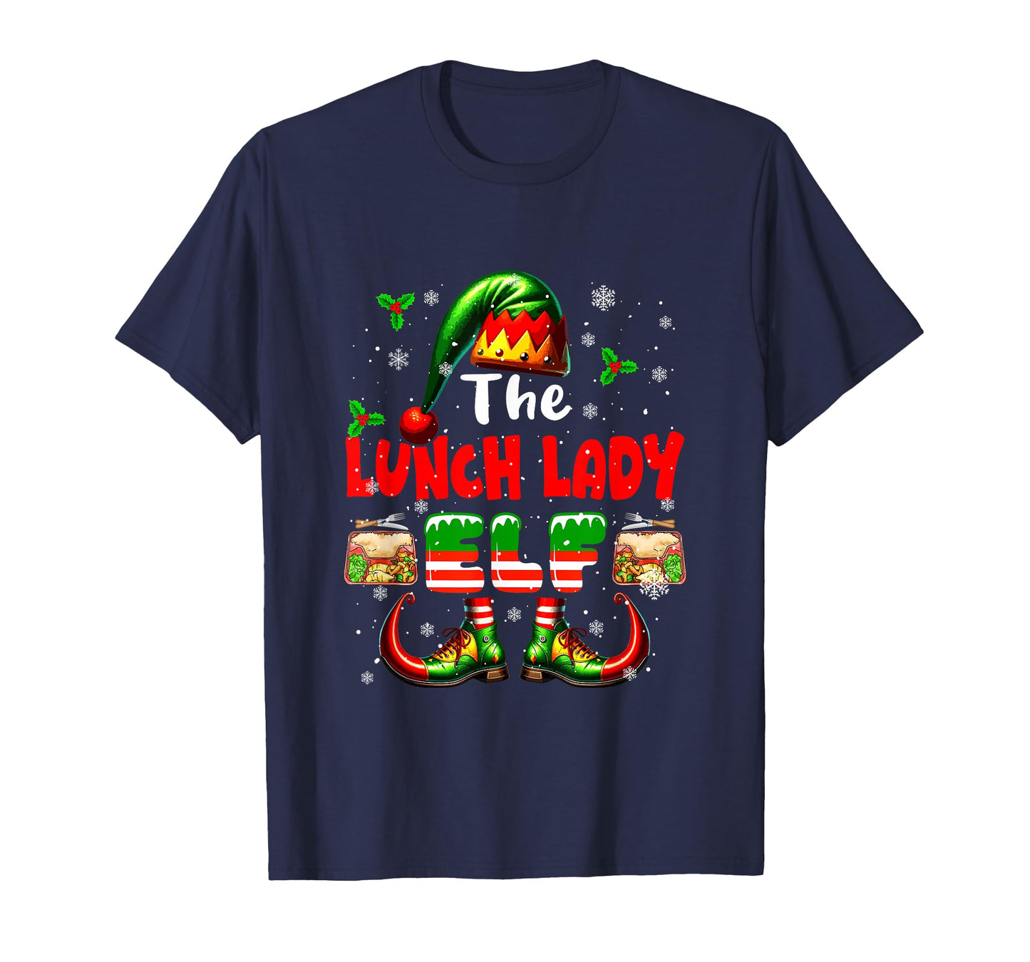 The Lunch Lady Elf Christmas Job Team Matching Parties T-Shirt