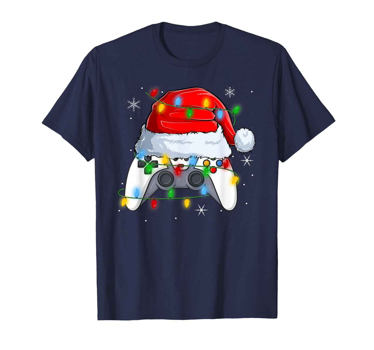 Video Game Controller Christmas Lights Gamer Boys Girls Xmas T-Shirt