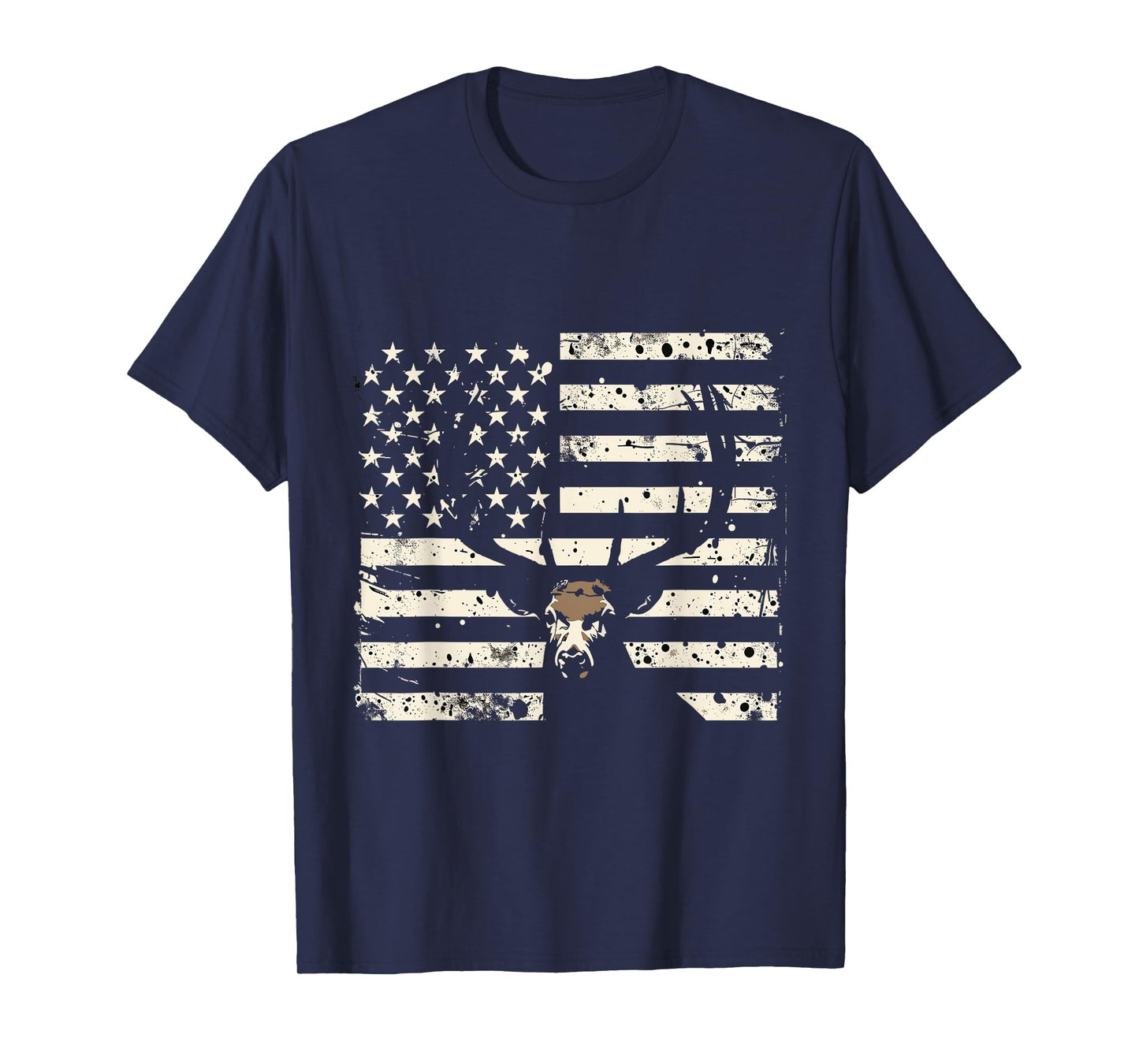 American Flag Camouflage Outdoor Antlers Deer Women Kids Men T-Shirt