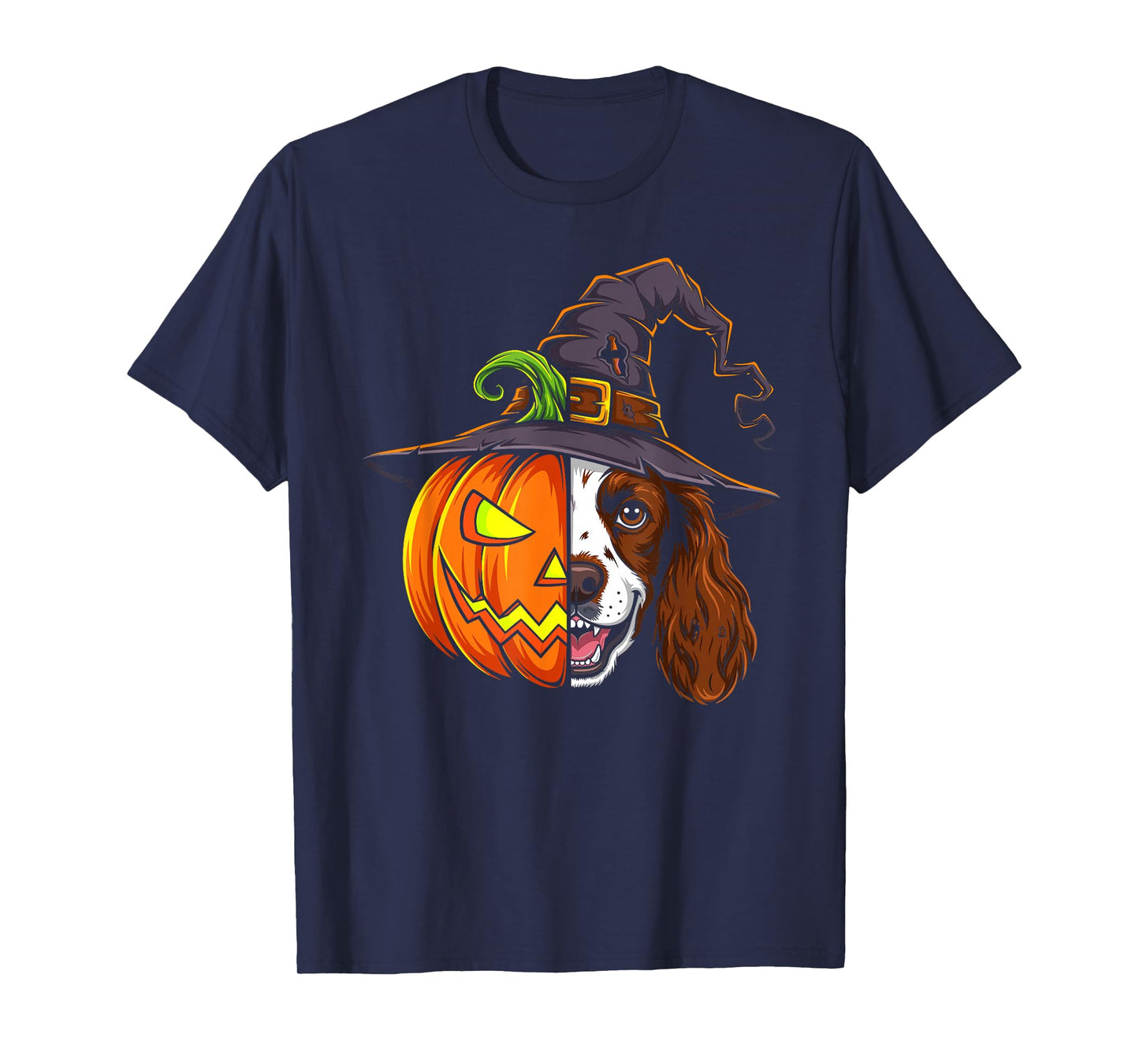 English Springer Spaniel Pumpkin Halloween Kids Mens Womens T-Shirt