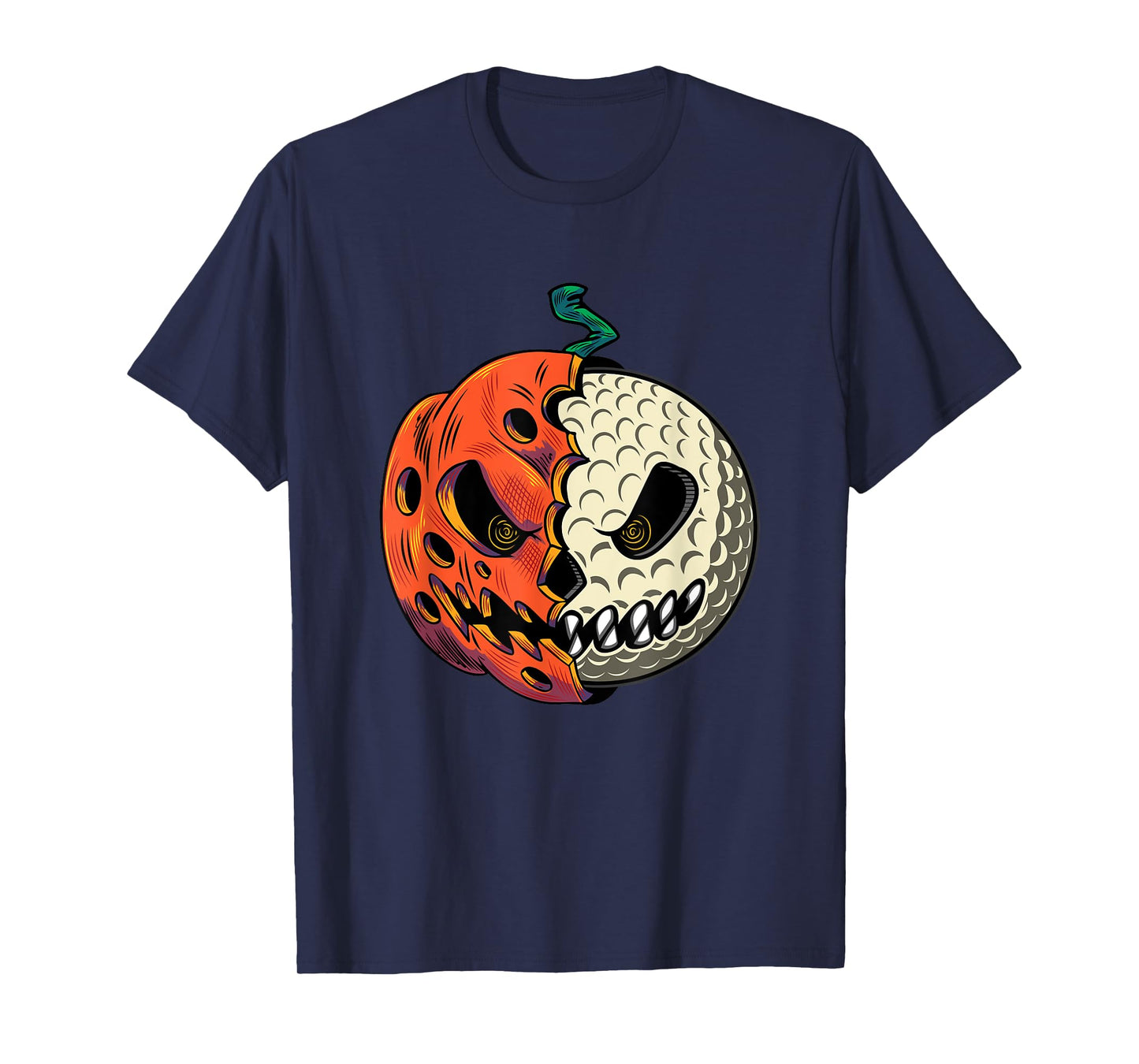 Golf Ball Costume - Pumpkin Skull Halloween Golf Player T-Shirt