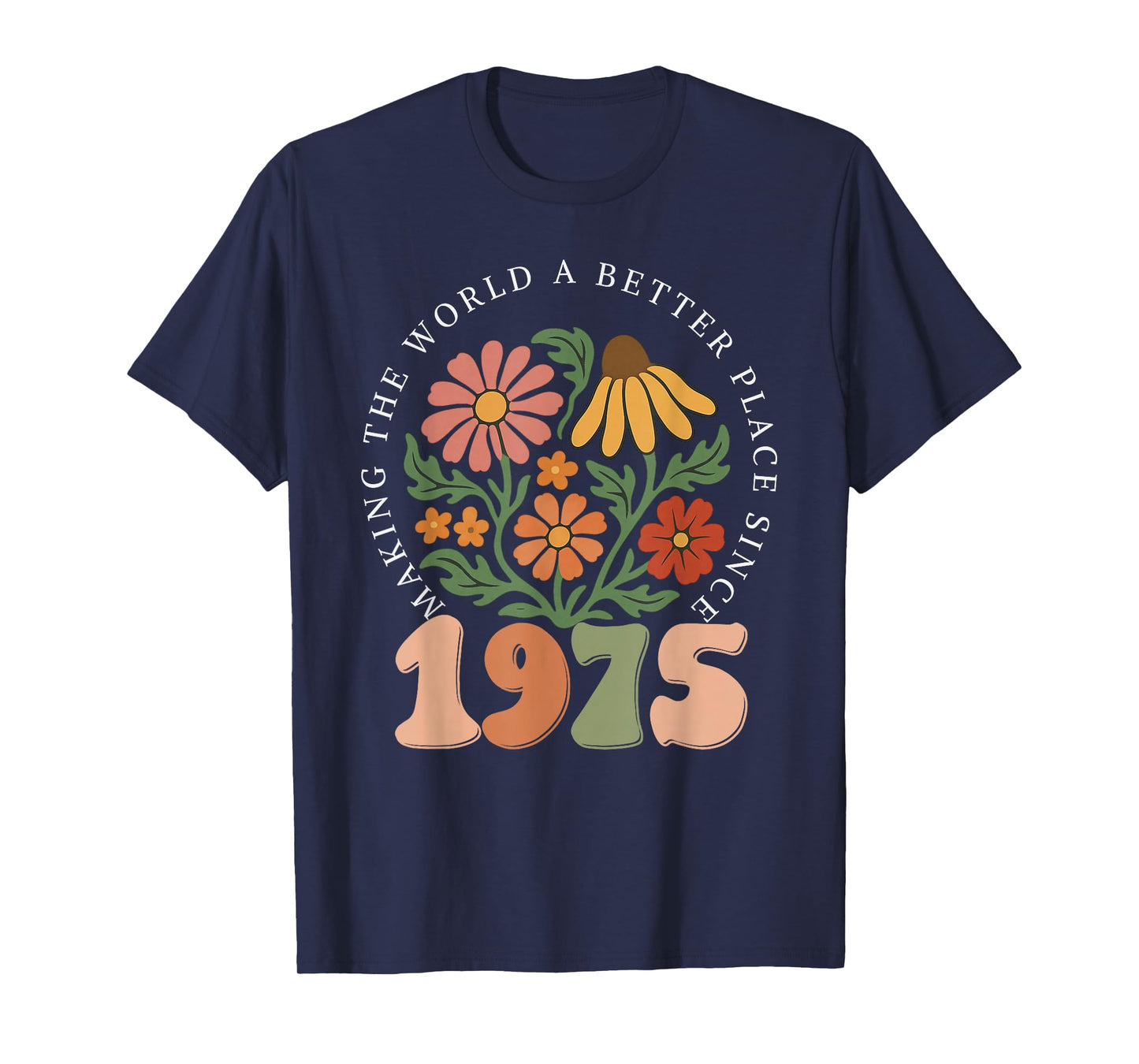 50 Years Old Vintage 1975 50th Birthday Tee Wildflower Women T-Shirt