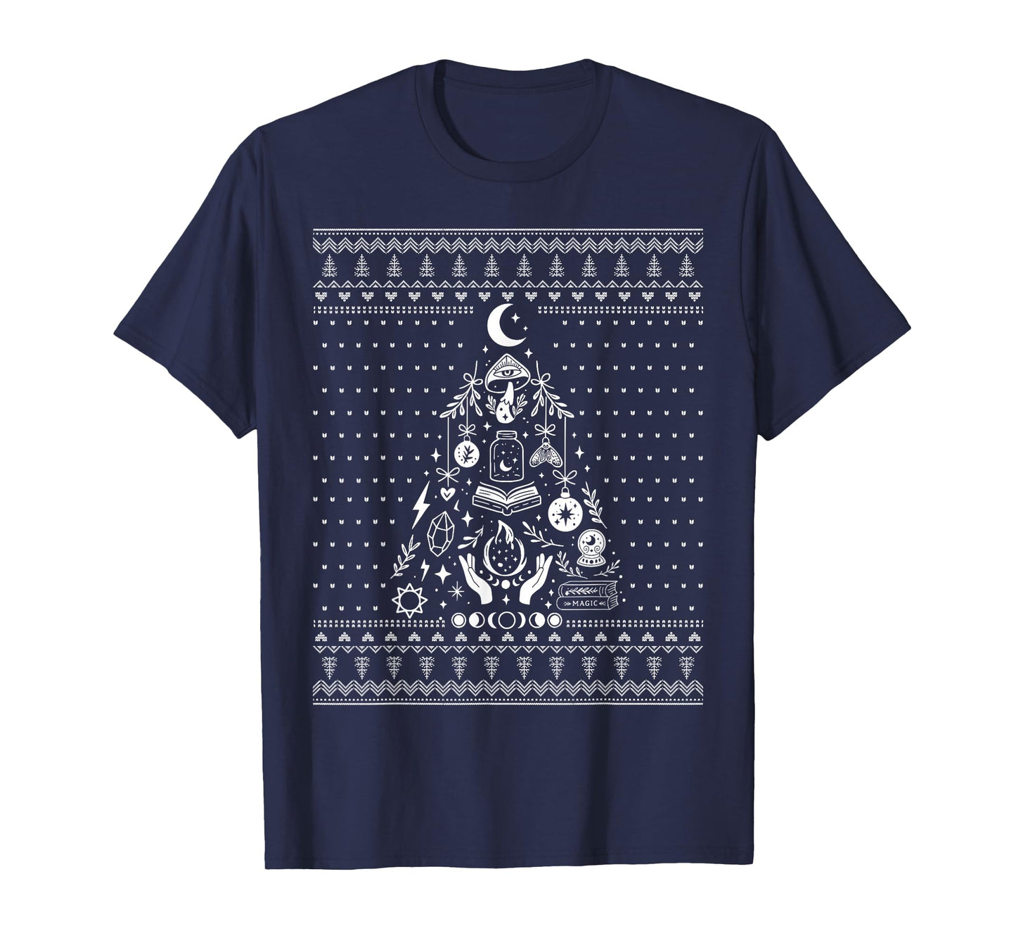 Witchy Christmas Tree Witchcraft Wicca Ugly Sweater T-Shirt