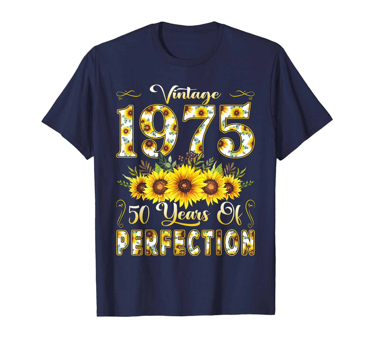 50 Year Old Vintage 1975 Sunflower 50th Birthday Girl Women T-Shirt