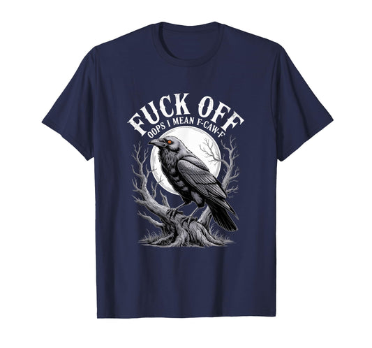 F-Caw-F Crow Funny Gothic Moon Black Bird Halloween T-Shirt