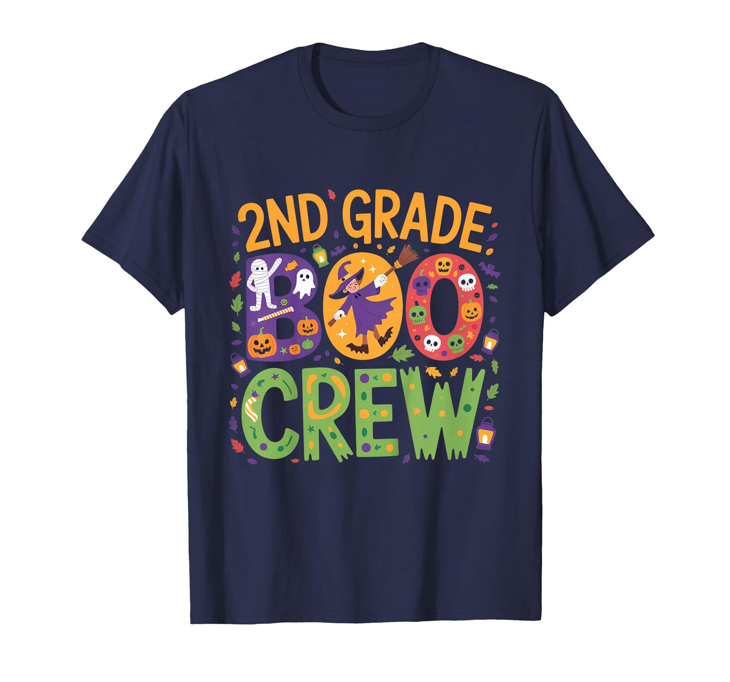 2nd Grade Boo Crew Halloween Outfit for School Teachers Kids T-Shirt