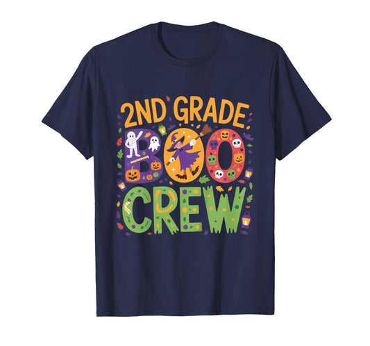 2nd Grade Boo Crew Halloween Outfit for School Teachers Kids T-Shirt