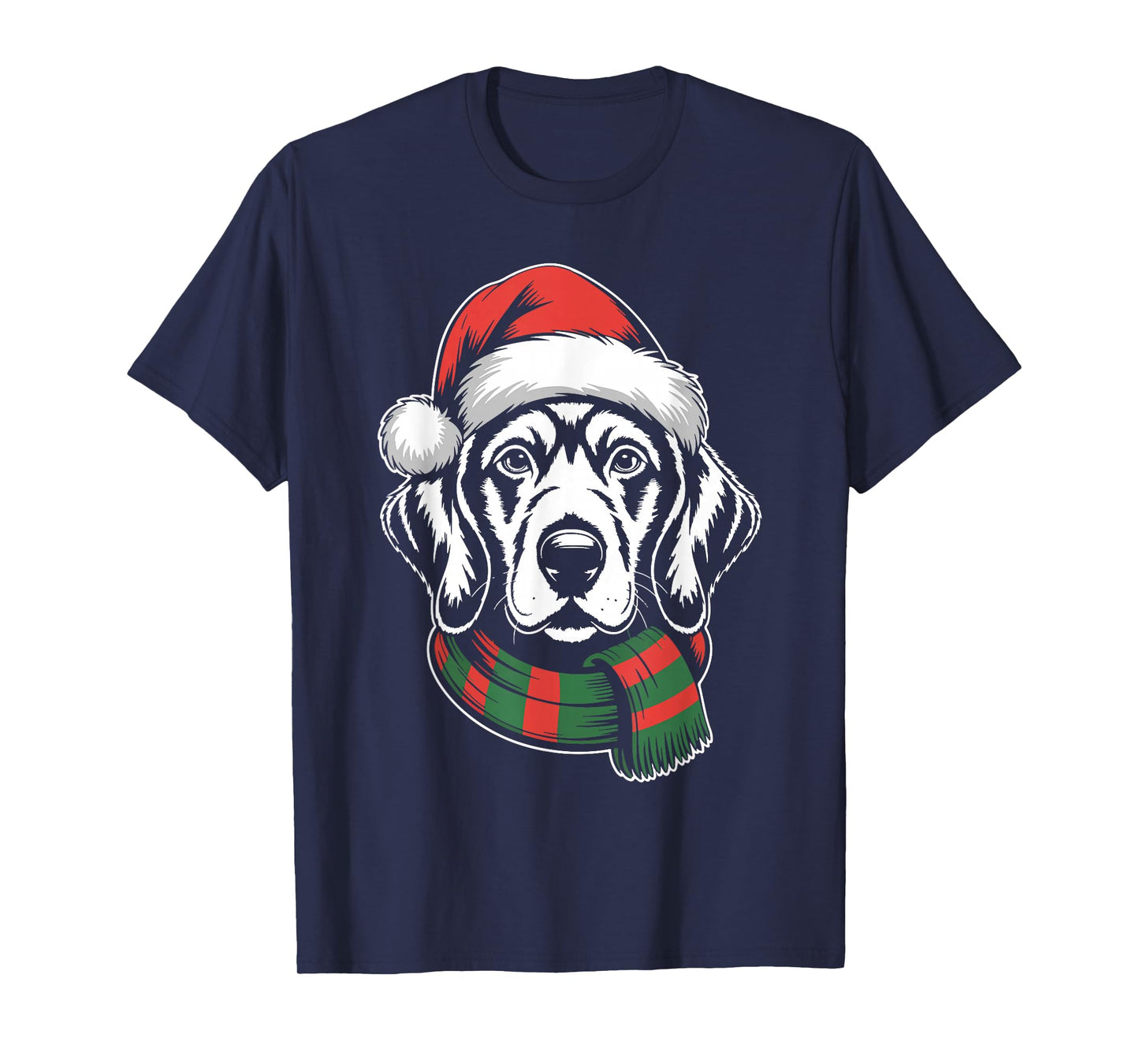 Vizsla Dog Xmas Santa Hat Scarf Christmas Costume T-Shirt