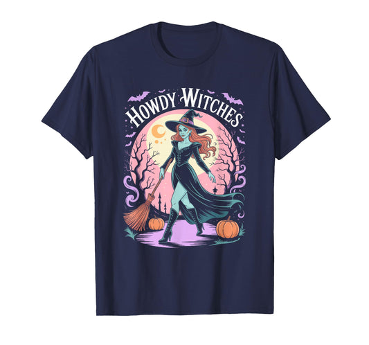 Howdy Witches Witch Halloween Costume Spooky Season Womens T-Shirt