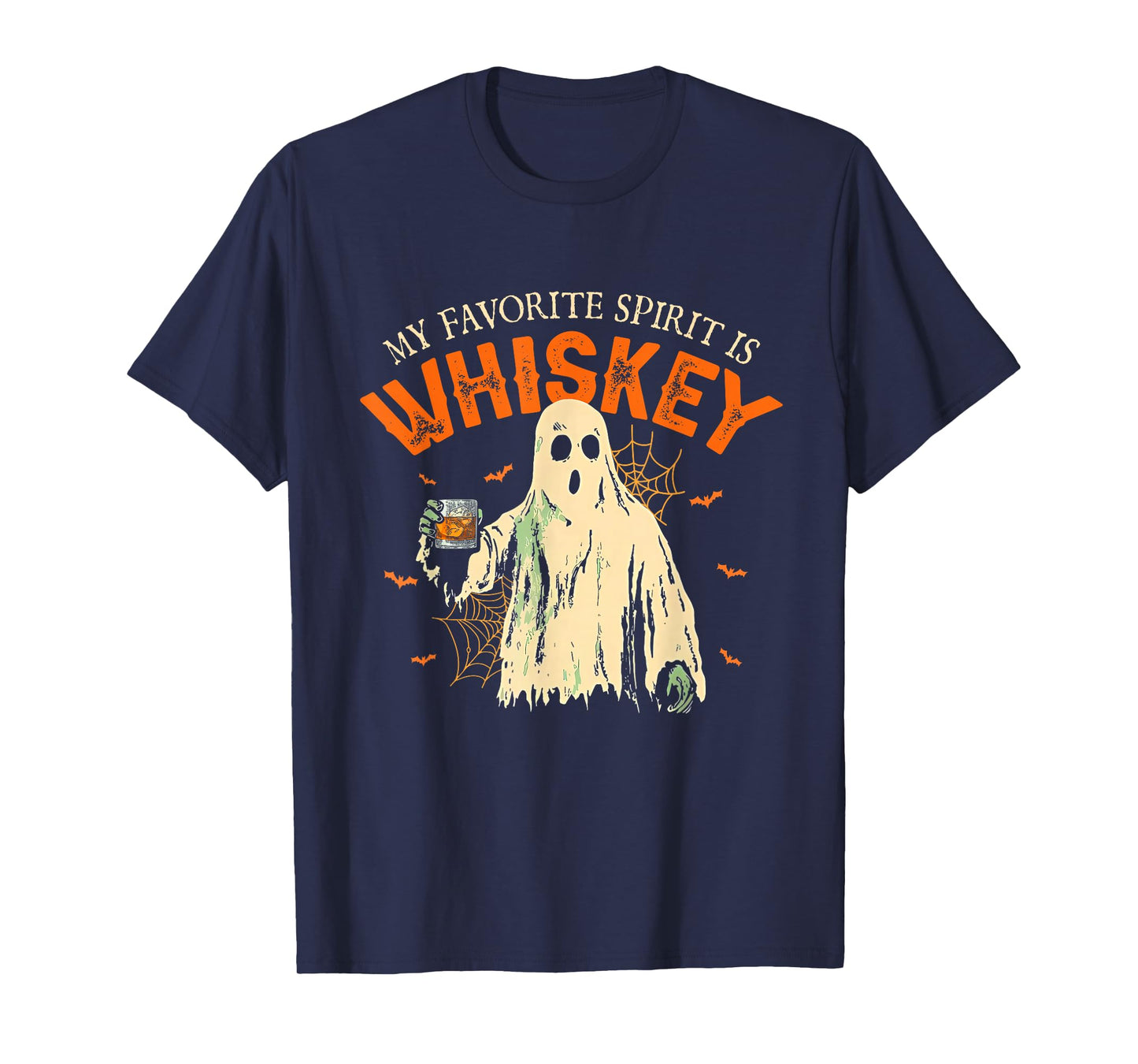 My Favorite Spirit Is Whiskey Funny Ghost Halloween Costume T-Shirt