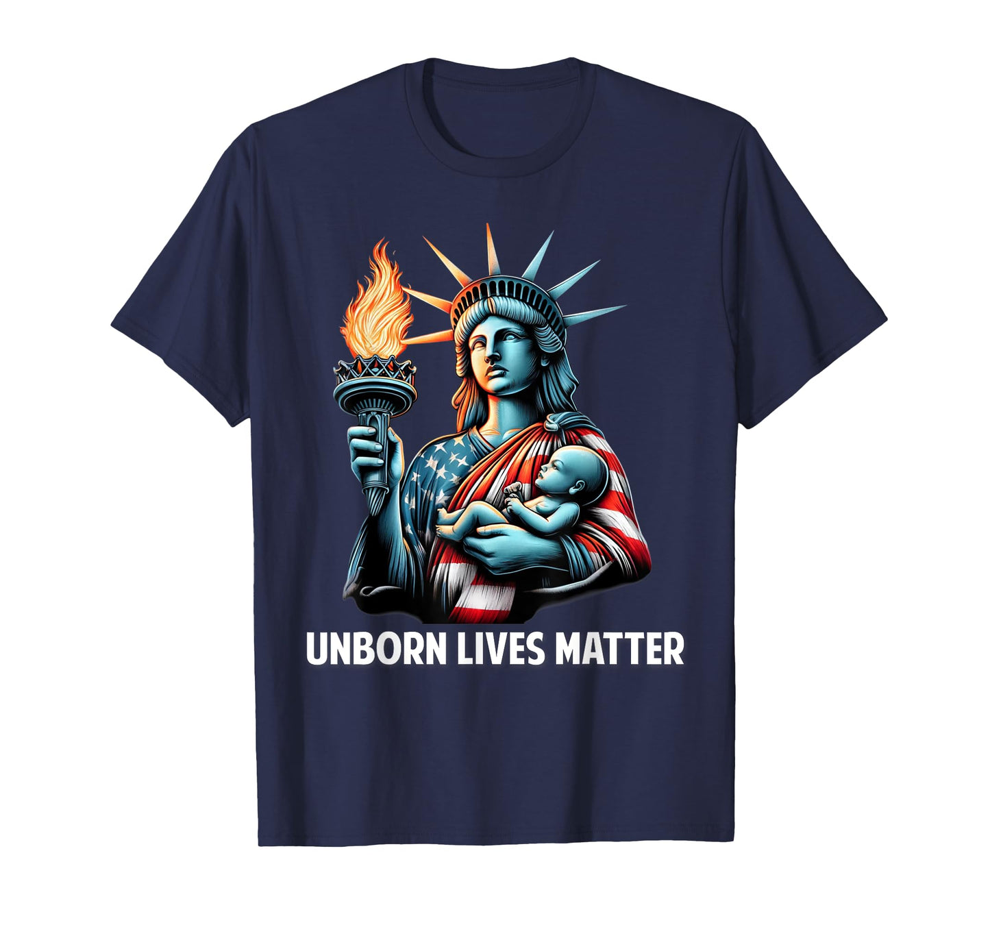 Patriotic American Unborn Lives Matter Pro-Life Catholic T-Shirt for Women Men