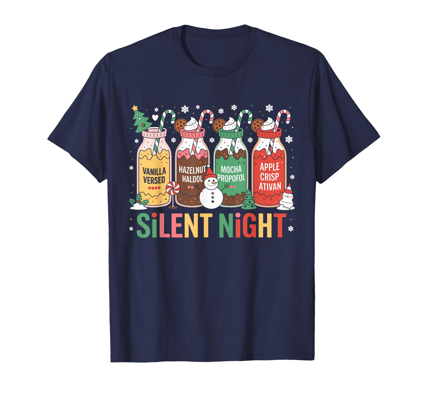 Funny Santa Propofol Silent Night ICU Nurses Merry Christmas T-Shirt