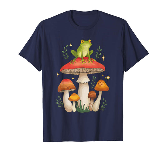 Whimsical Cottagecore Frog Mushroom Vintage T-Shirt