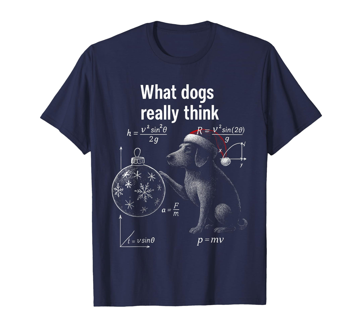 Funny Tennessee Dog Physics Science Humor Christmas T-Shirt