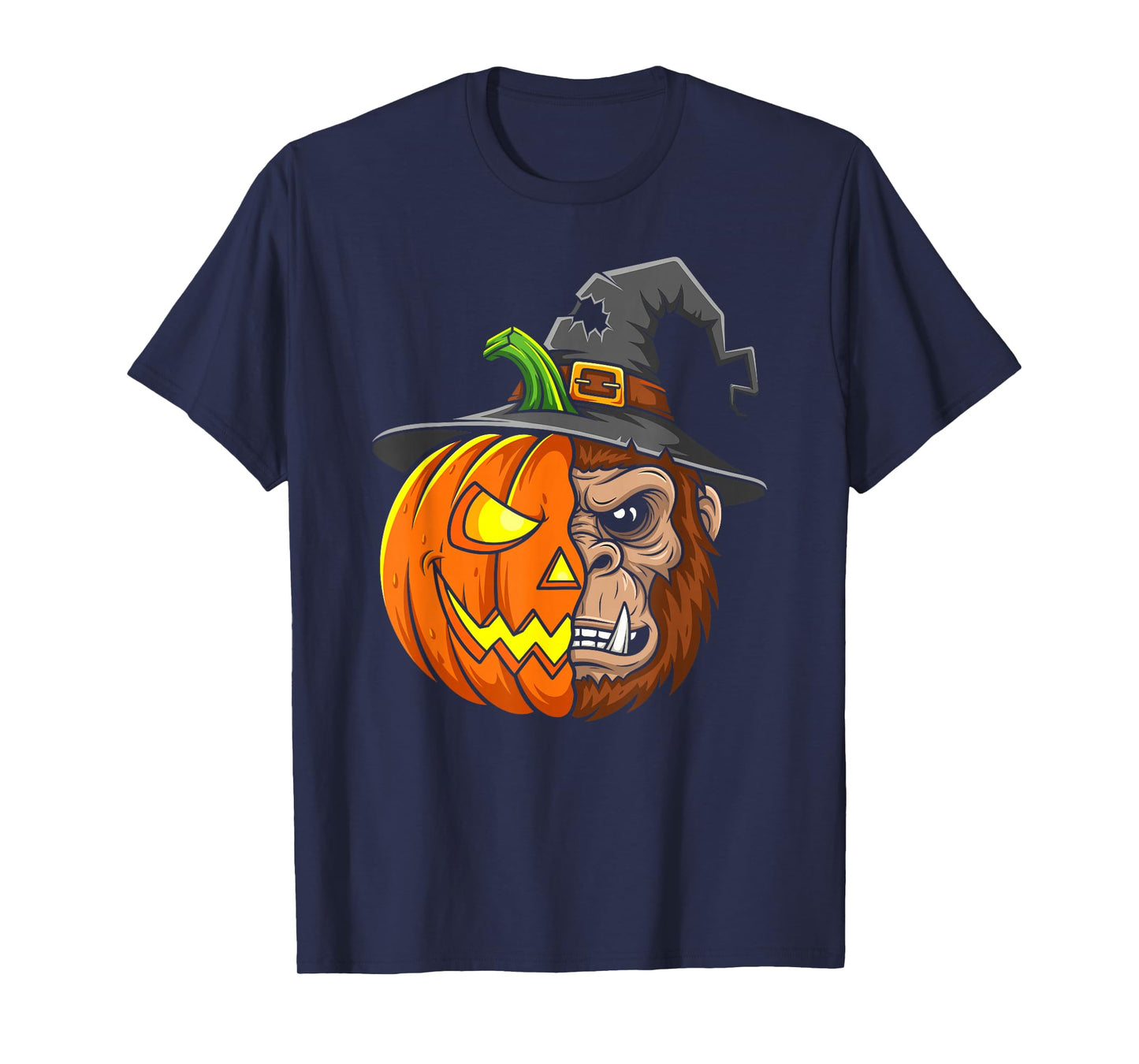 Bigfoot Pumpkin Jack O Lantern Halloween Kids Mens Womens T-Shirt