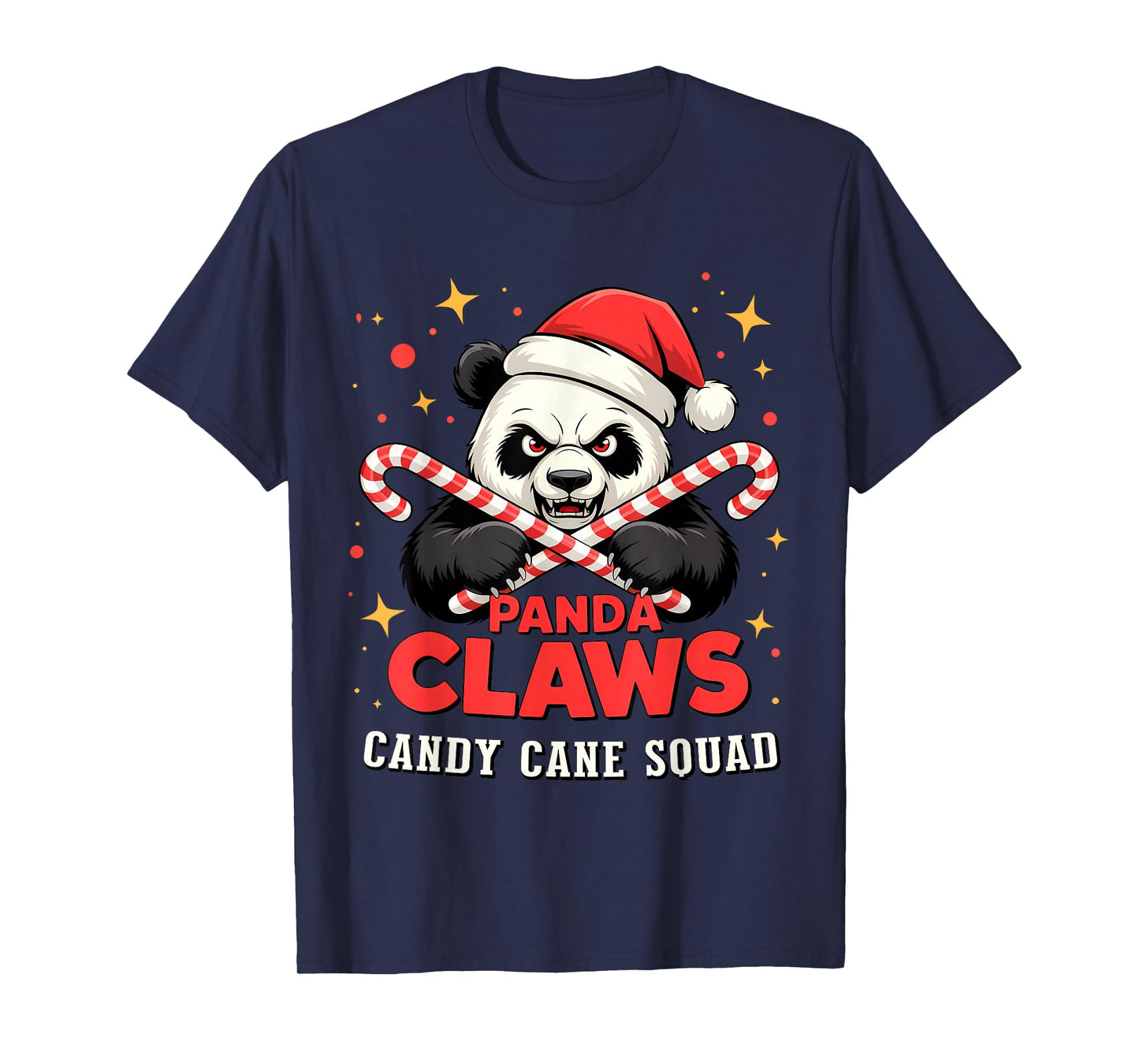 Panda Claws – Candy Cane Squad Christmas T-Shirt