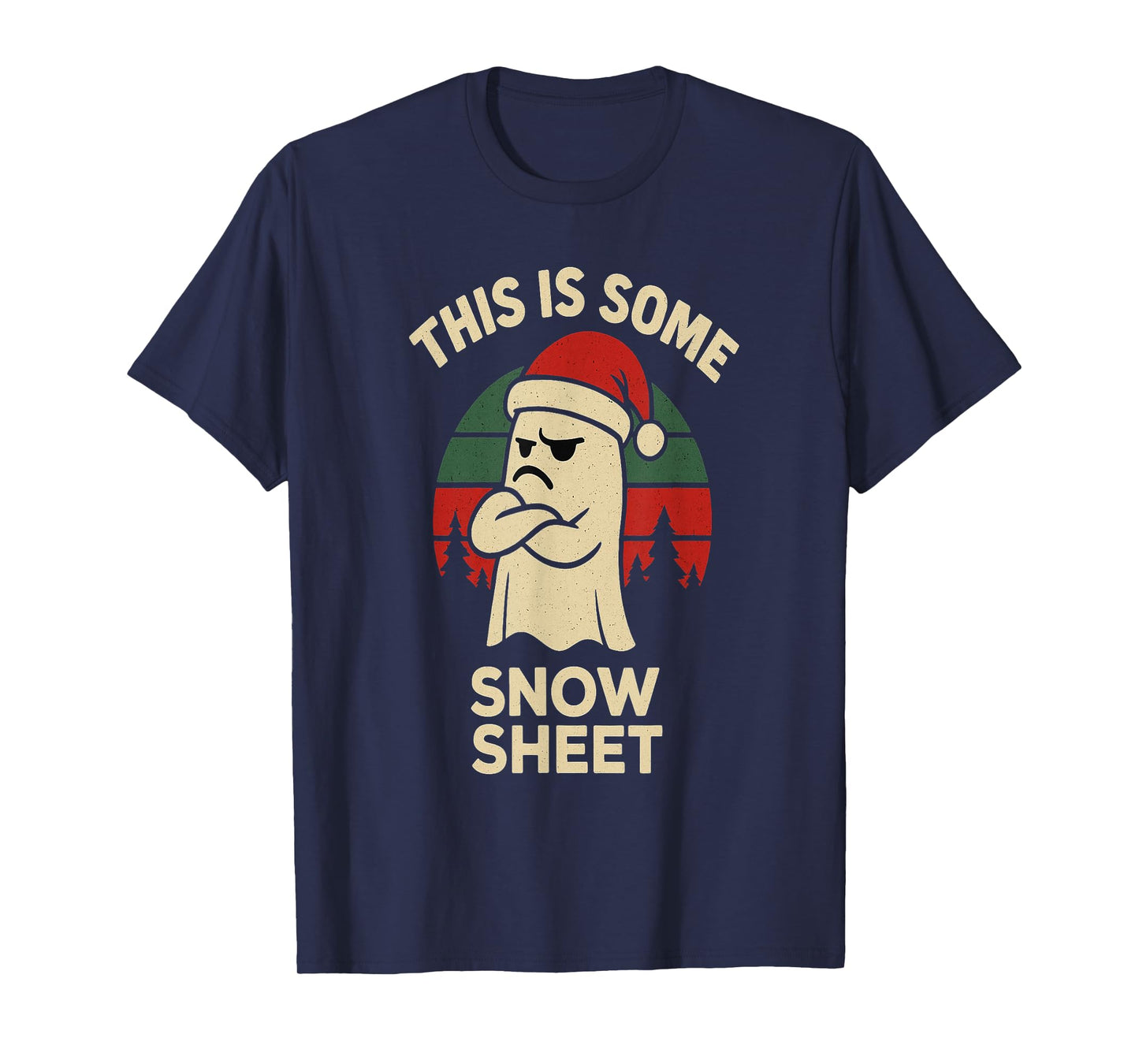 This is Some Snow Sheet Ghost Santa Hat Funny Christmas T-Shirt