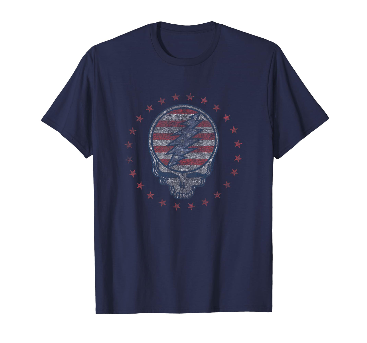 Kids Grateful Dead Patriotic USA Flag Stealie Vintage Band T-Shirt