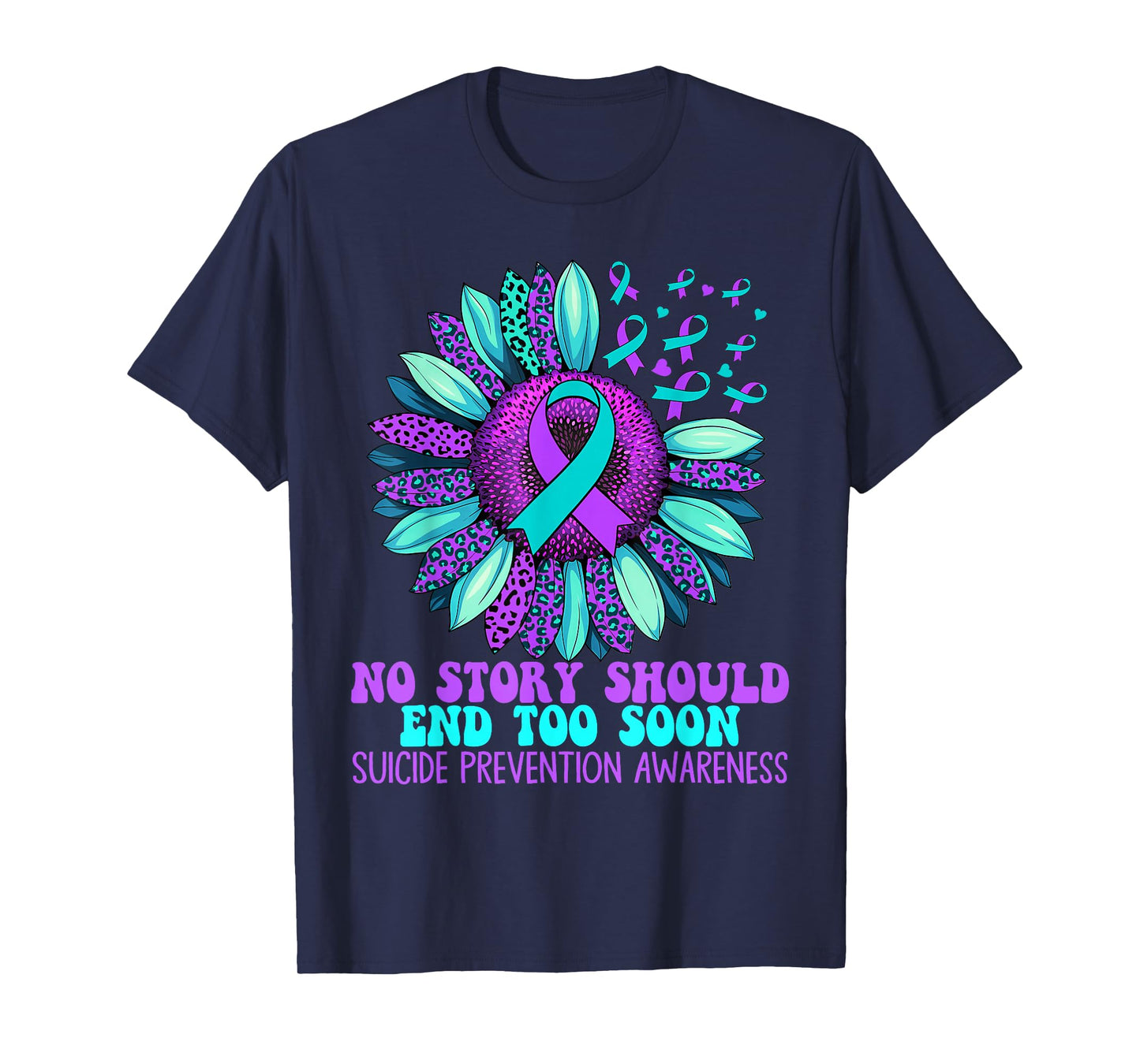 Vintage Sunflower Suicide Prevention Awareness Men Women T-Shirt