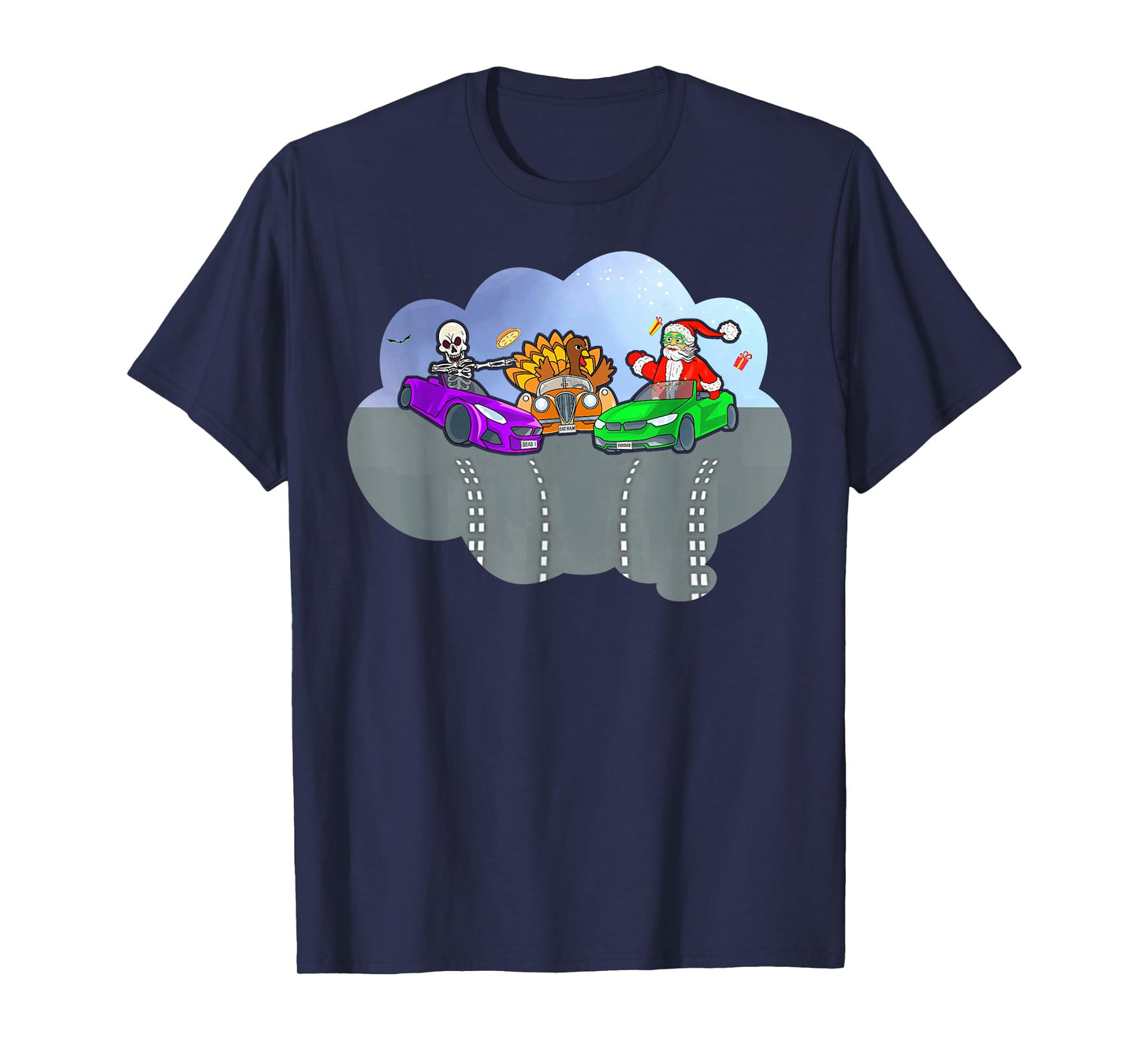 Funny Halloween Thanksgiving Christmas Crash HallowThanksMas T-Shirt