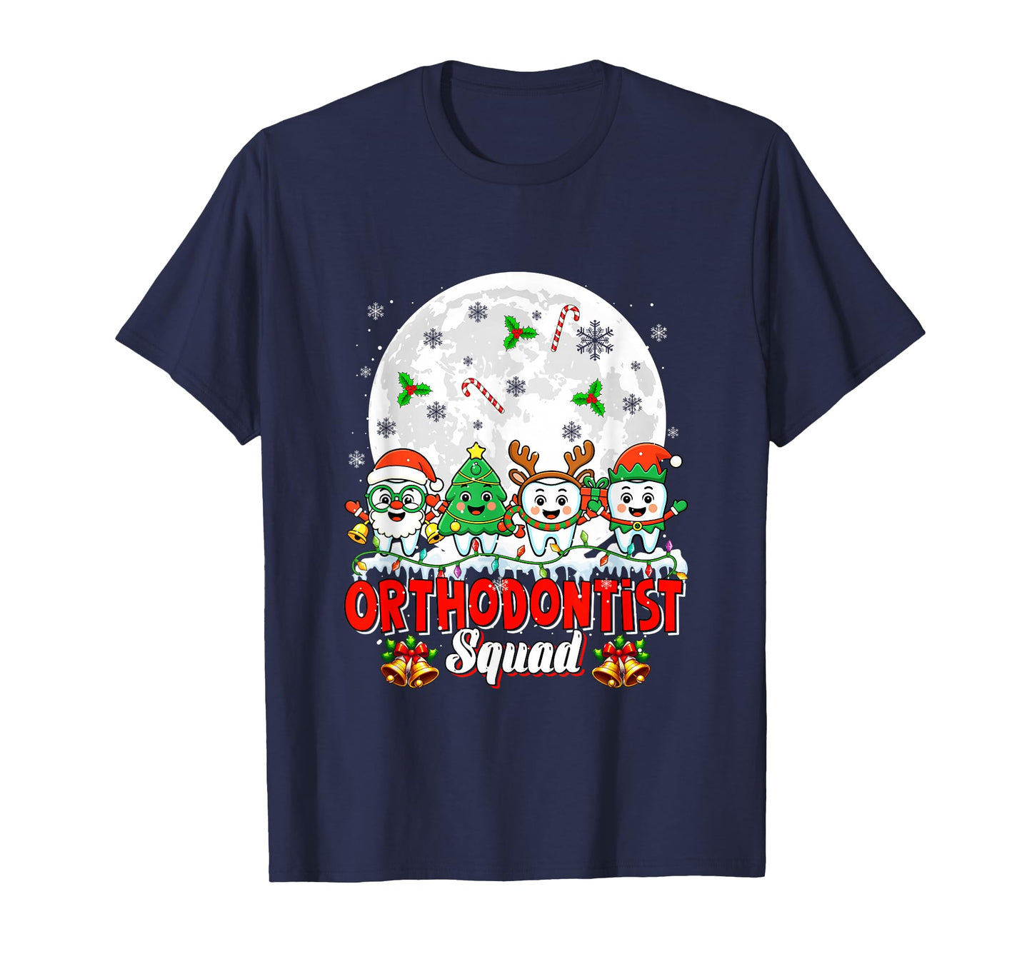 Orthodontist Squad Santa Reindeer Xmas Tree Teeth Dentist T-Shirt