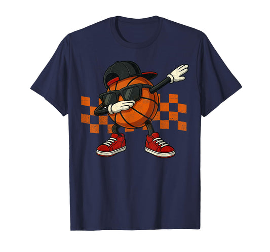 Dabbing Basketball Vintage Retro Ball Sunglasses T-Shirt