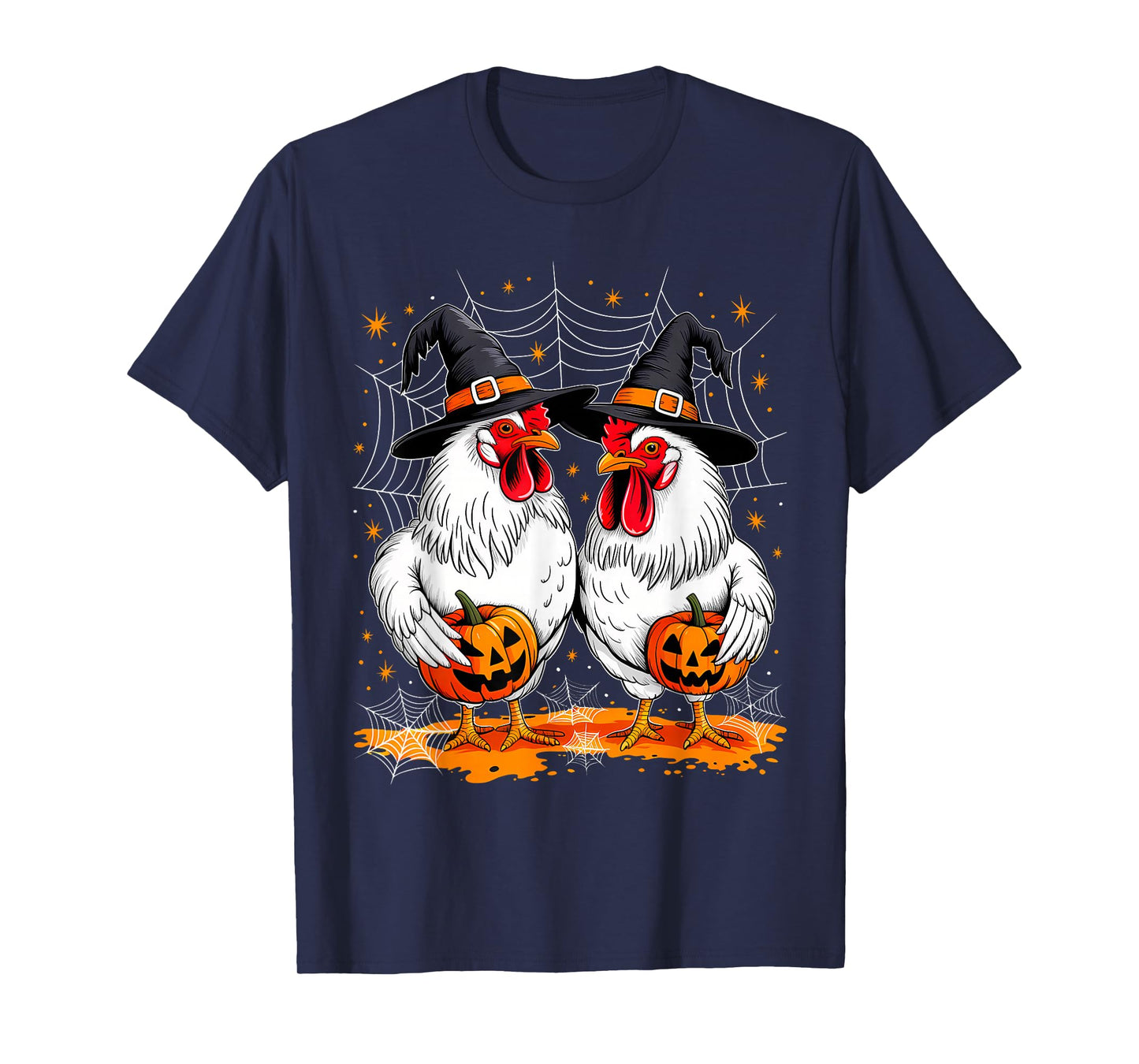 Funny Chickens Roosters Witches Halloween Costume Spooky T-Shirt