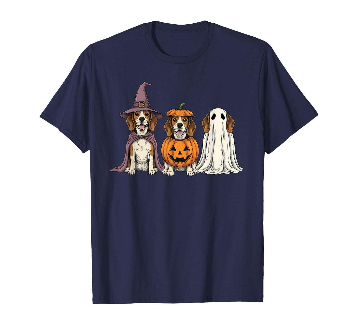 Spooky Ghost Beagle Pumpkin Halloween Dog Lover T-Shirt