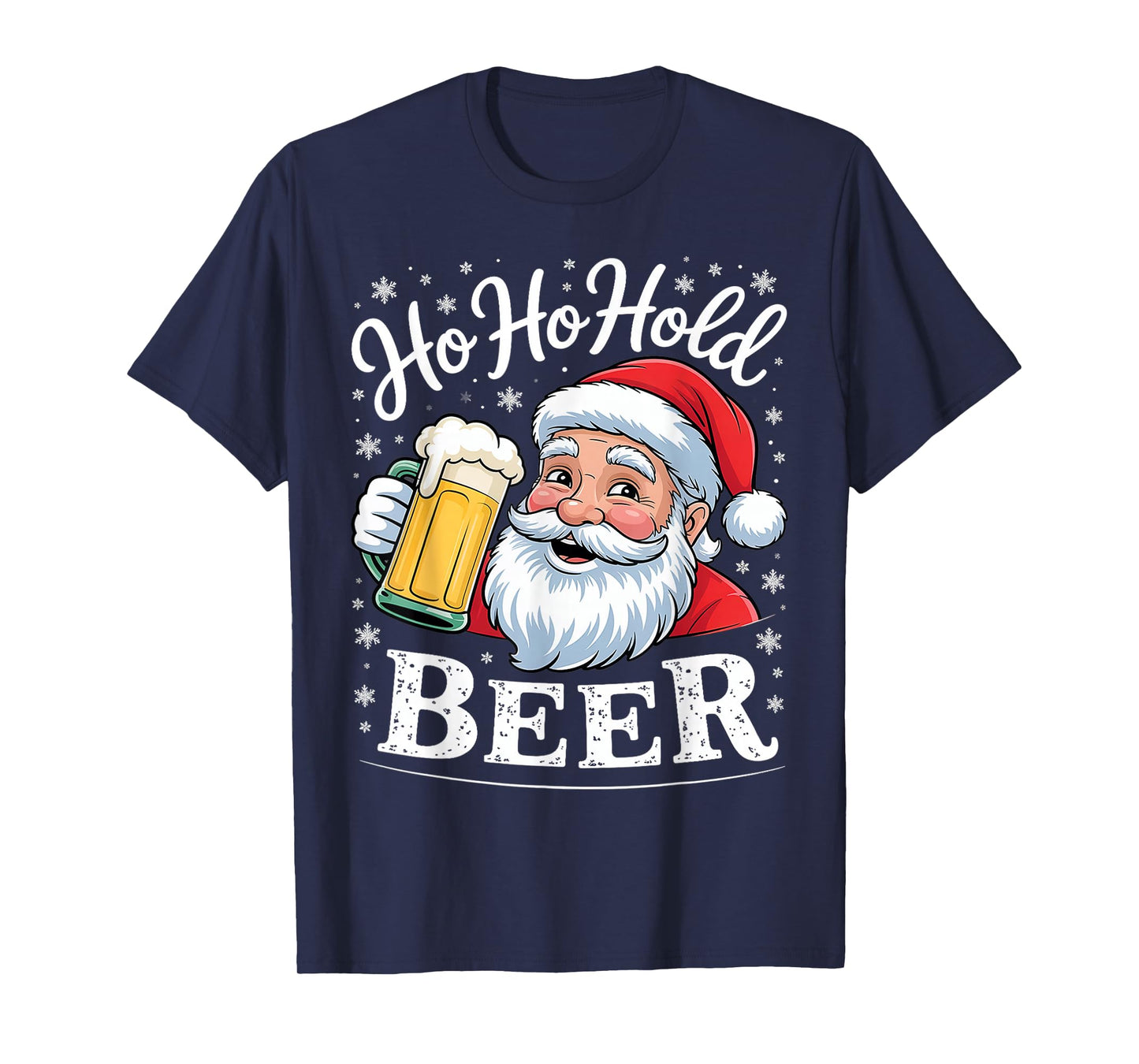 Ho Ho Hold My Beer Christmas Drinking Santa Gifts T-Shirt