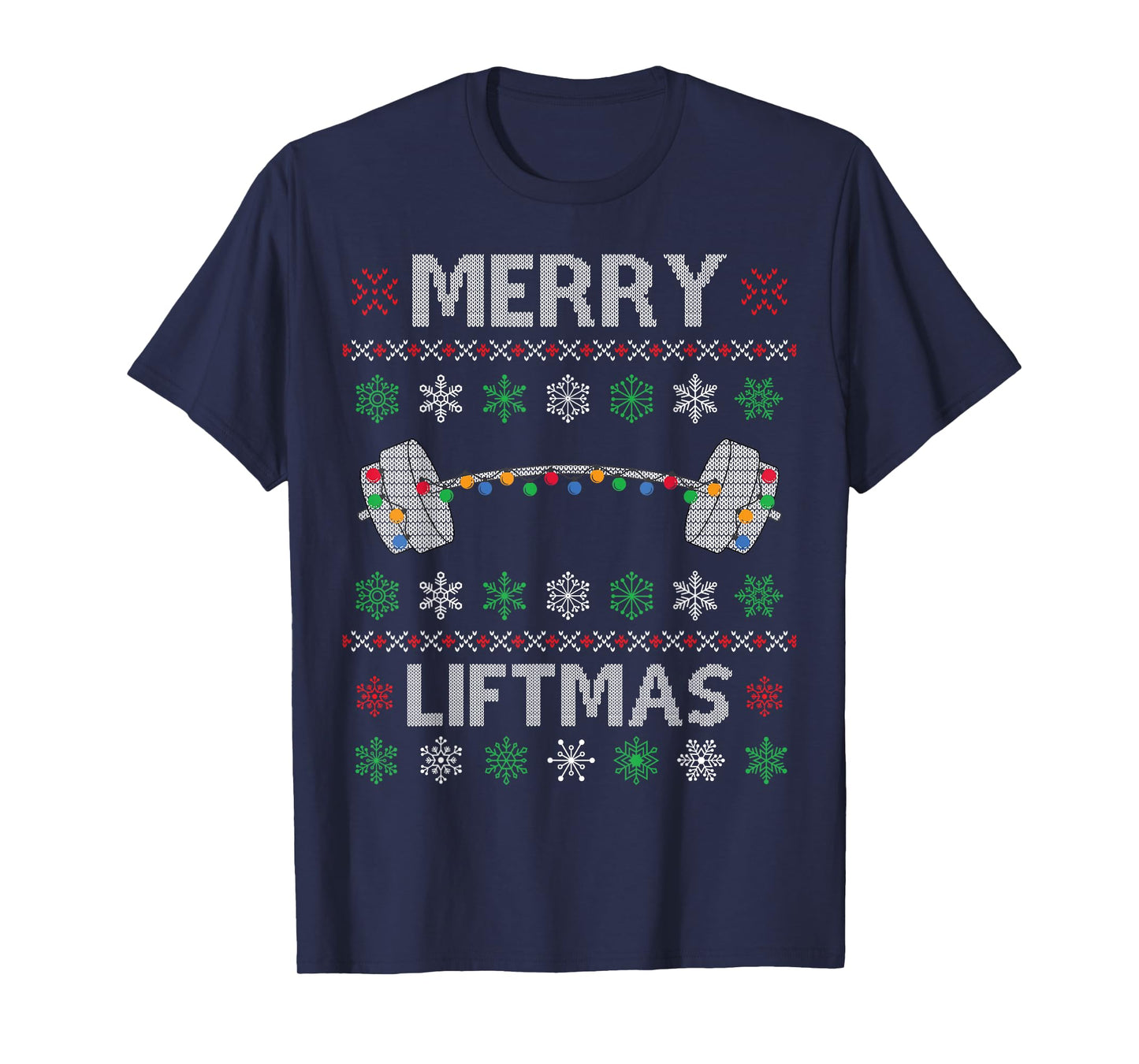 Merry Liftmas Funny Christmas Ugly Gym Workout Fitness T-Shirt