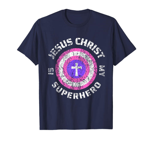 Jesus Christ Is My Superhero Jesus Kids Toddler Girls 5T 4T T-Shirt