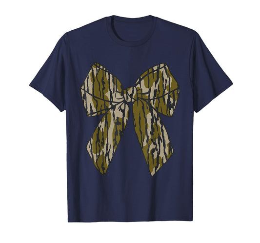 Bottomland Camo Bow Camo Coquette Bow Hunting Women Girls T-Shirt