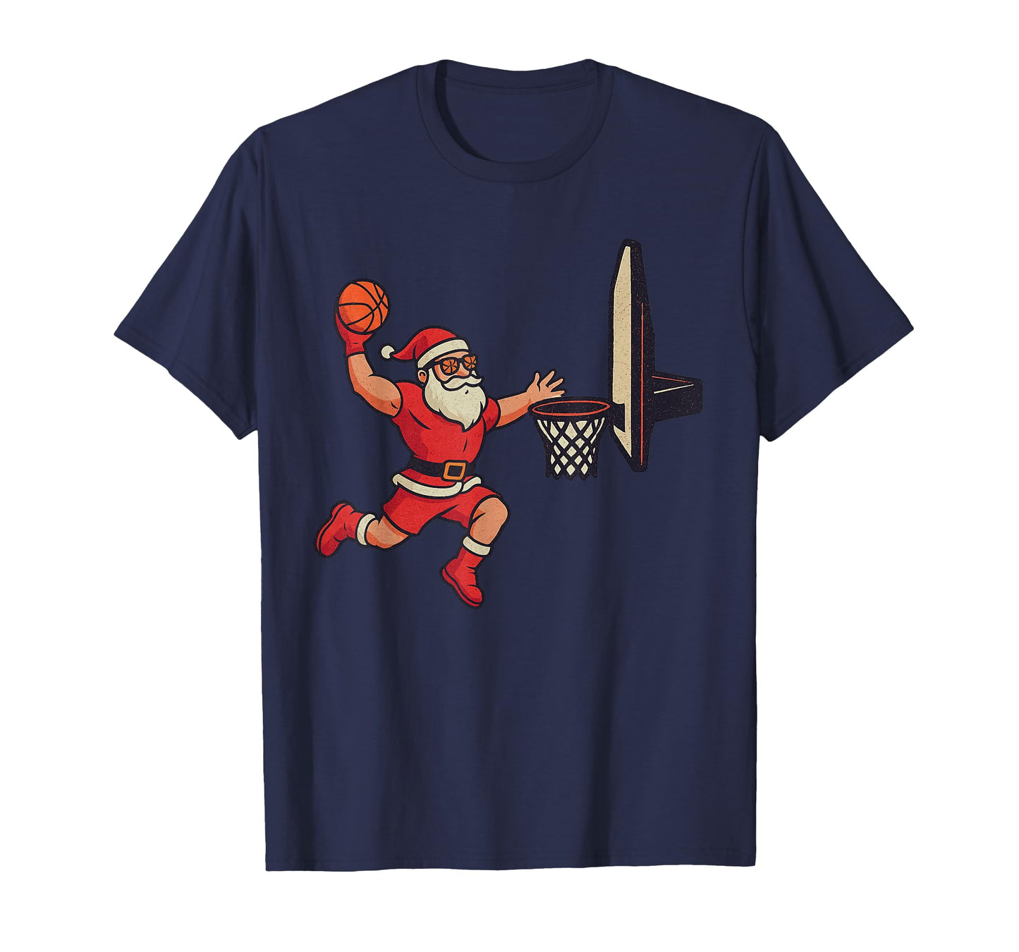Santa Claus Playing Basketball Xmas Holiday Funny Christmas T-Shirt
