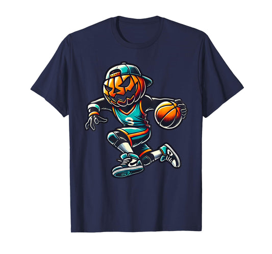 Jack O Lantern Basketball Sport Team Pumpkin Funny Halloween T-Shirt