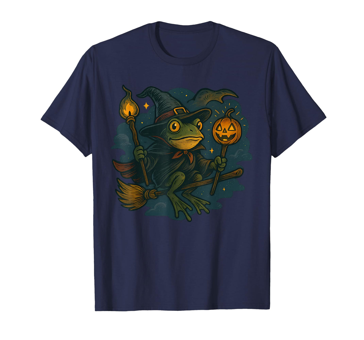 Cute Witch Frog Halloween Funny Spooky Costume T-Shirt
