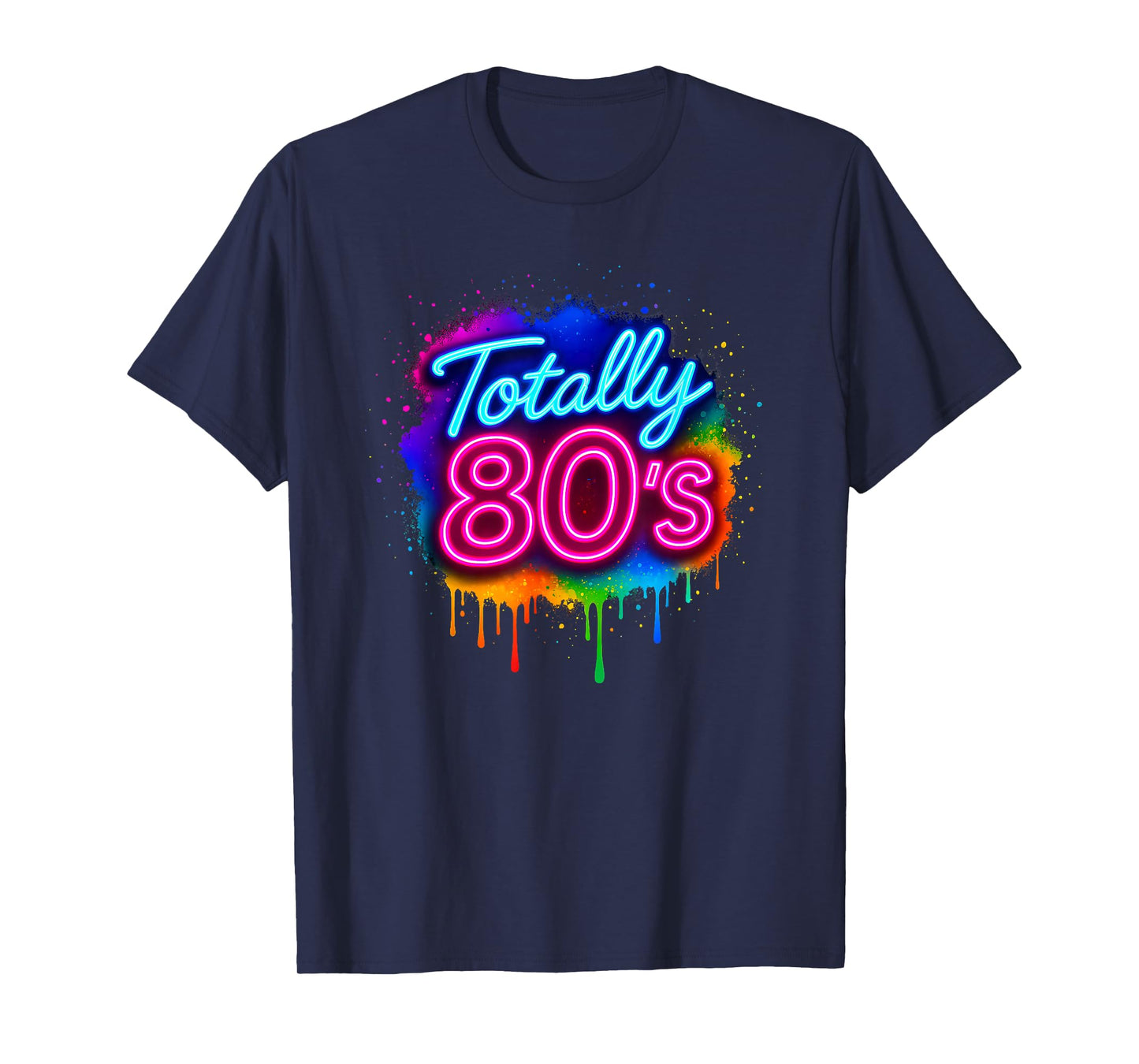 1980's Colorful Totally 80's Funny Retro 80 Rave Theme Party T-Shirt