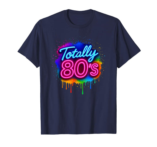 1980's Colorful Totally 80's Funny Retro 80 Rave Theme Party T-Shirt