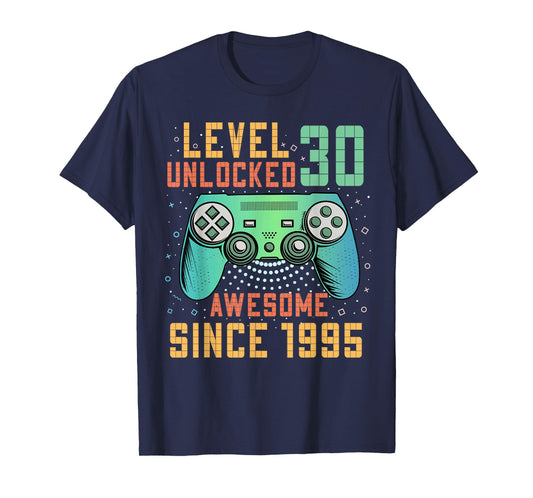 Level 30 Unlocked 30th Birthday 30 Year Old Man Gifts Gaming T-Shirt