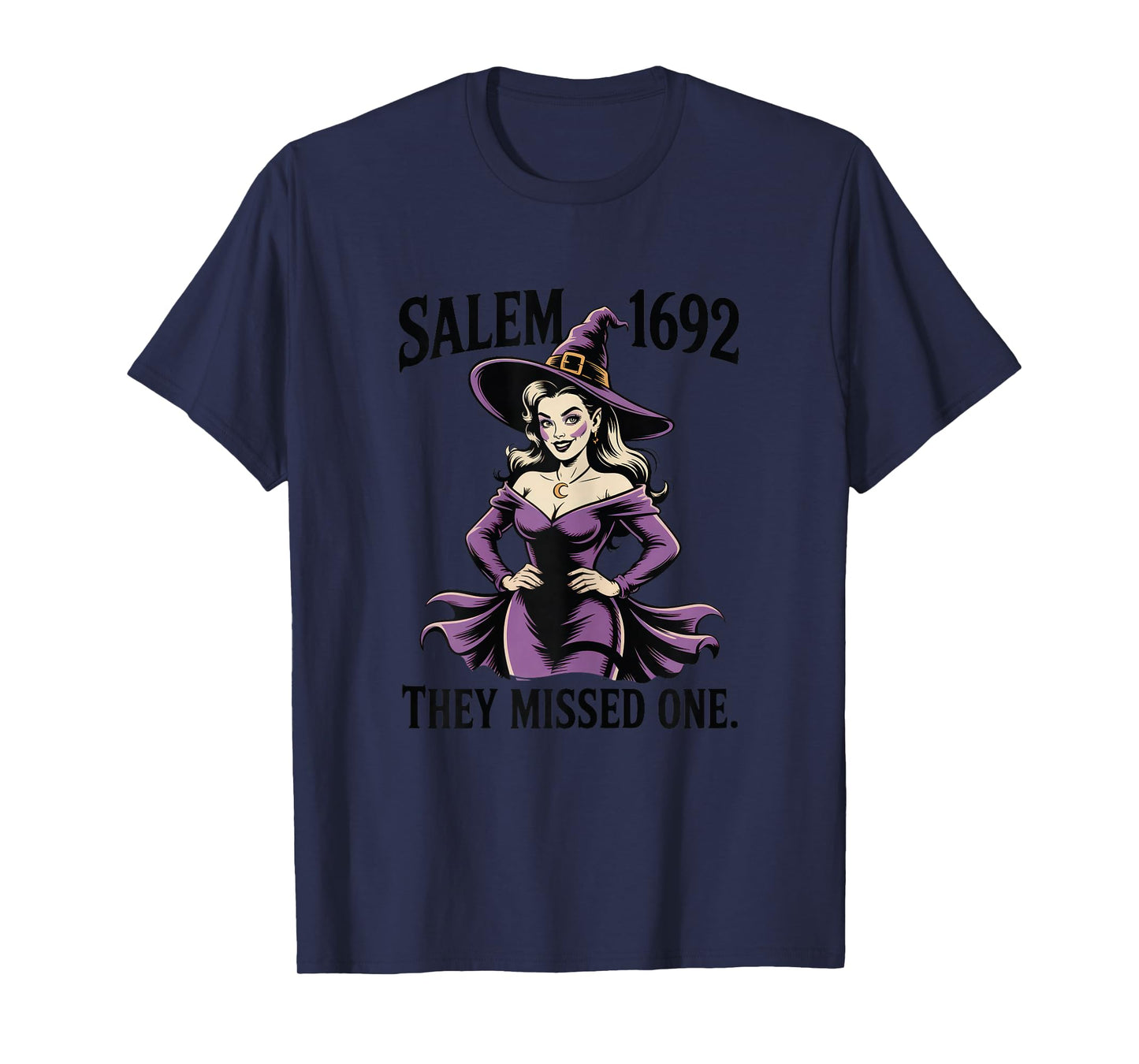 Salem 1692 Witch They Missed One Vintage Spooky Aesthetic T-Shirt