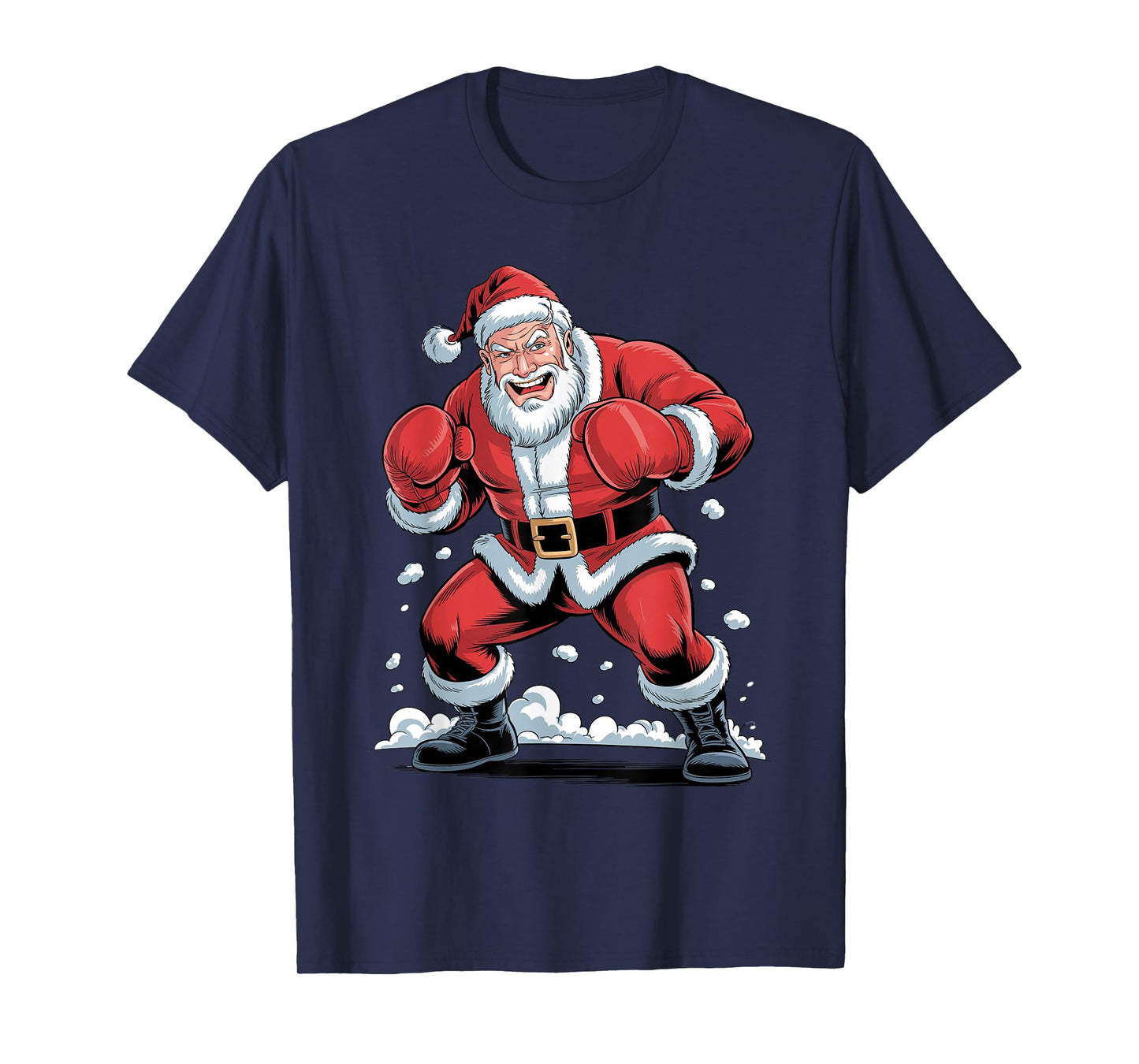 Santa Boxing Funny Sports Christmas Boxer Holiday Xmas T-Shirt