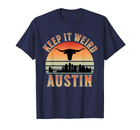 Stigmota Keep It Weird Austin Vintage Black Unisex Adult T-Shirt