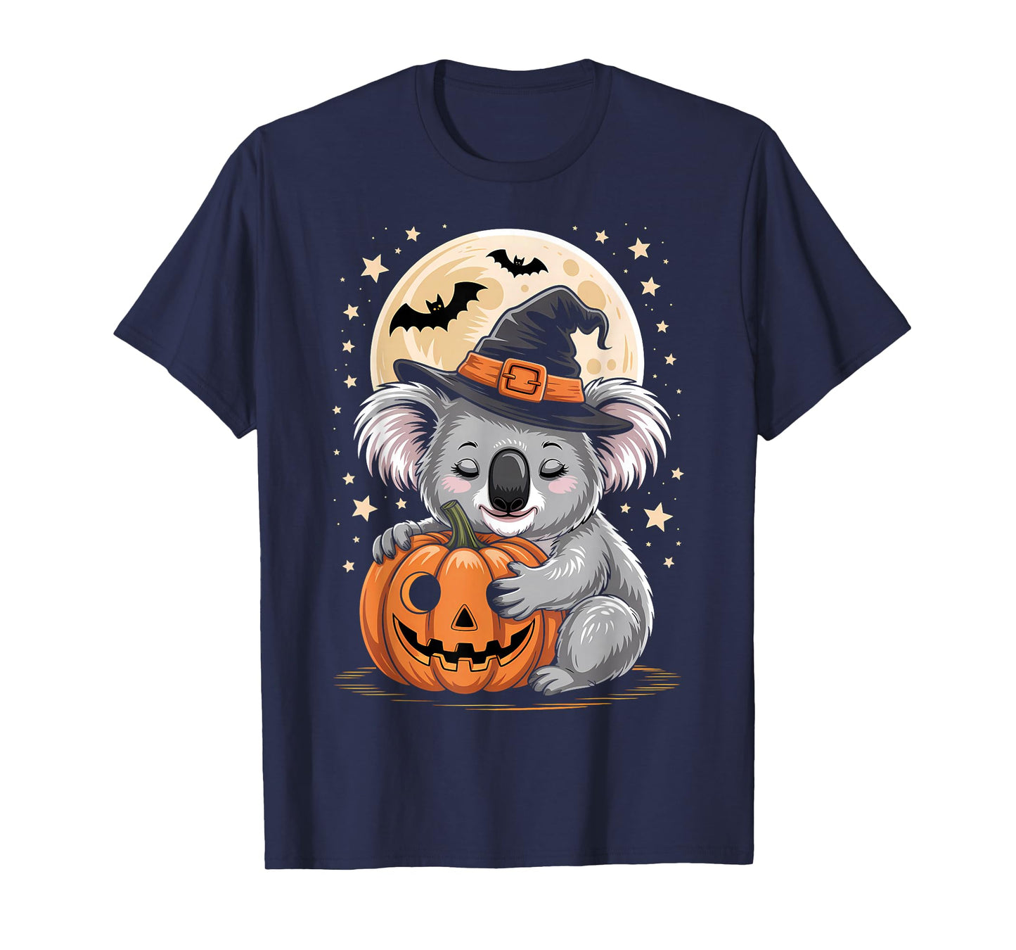Halloween Koala Witch Hat Pumpkin Spooky T-Shirt