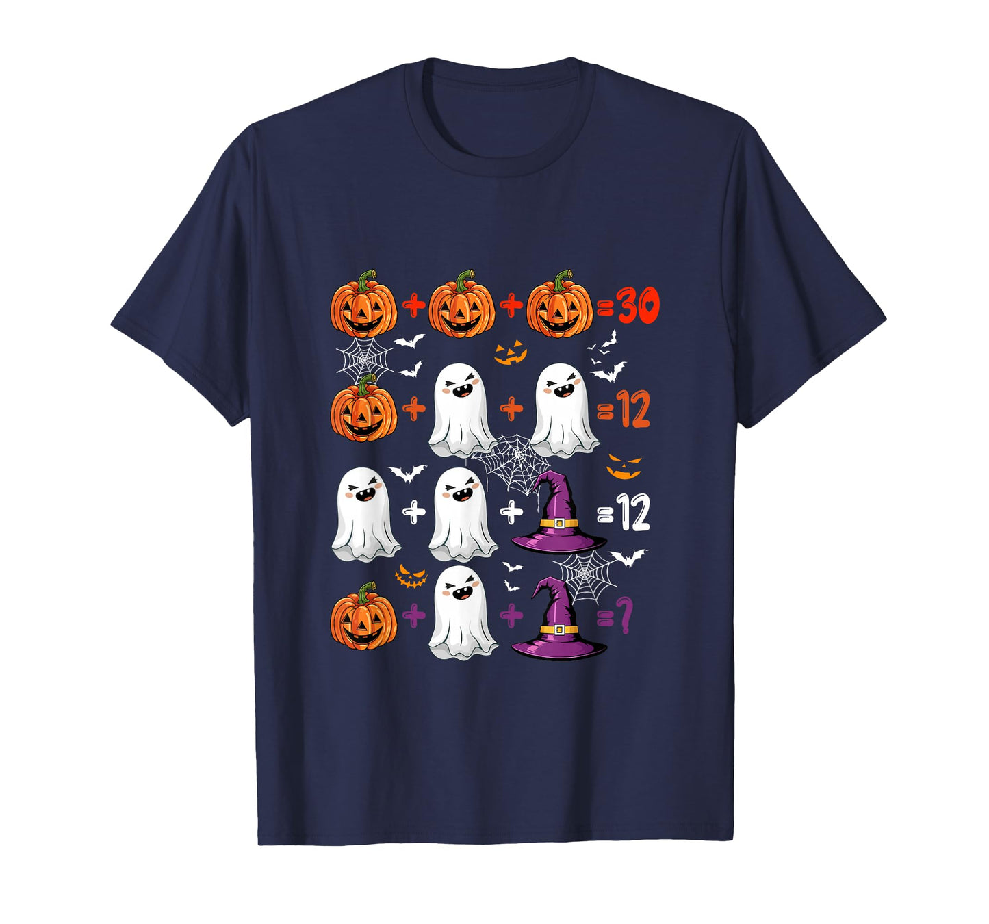 Halloween Quiz Math Witch Boo Carved Pumpkin Teacher Student T-Shirt