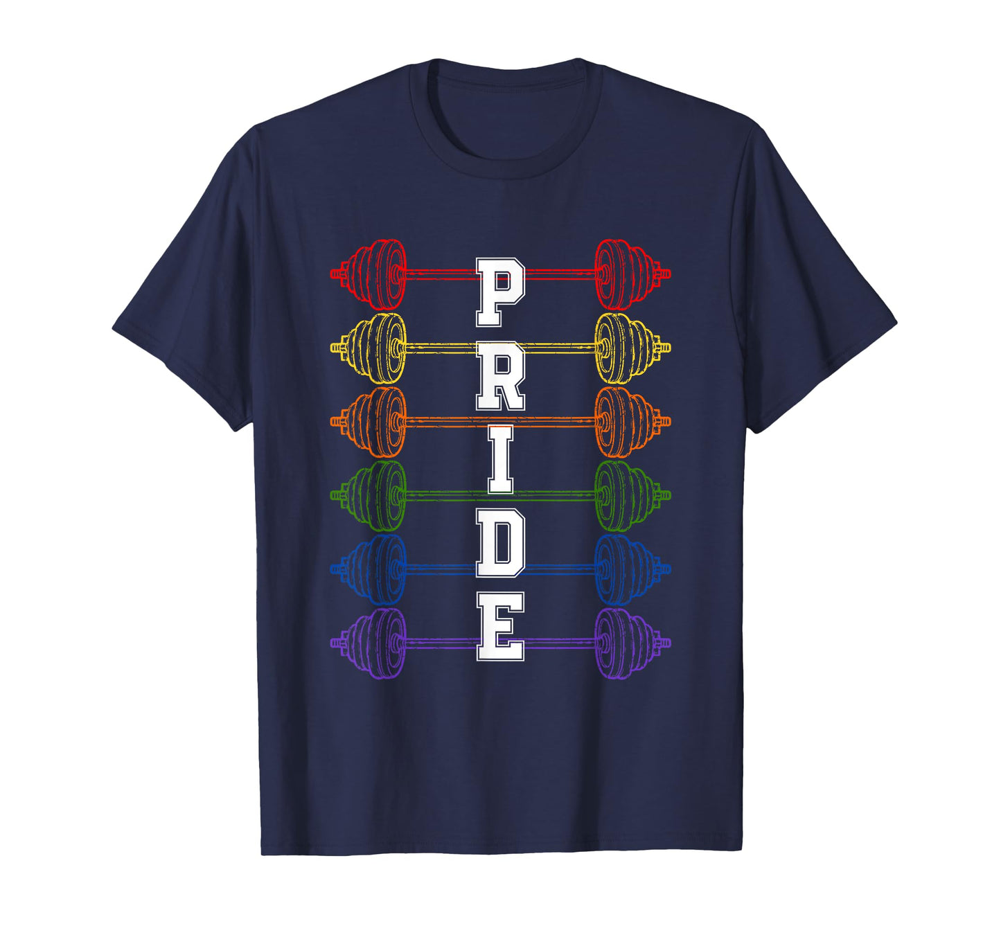 LGBTQ Pride Flag Weightlifting Workout T-Shirt