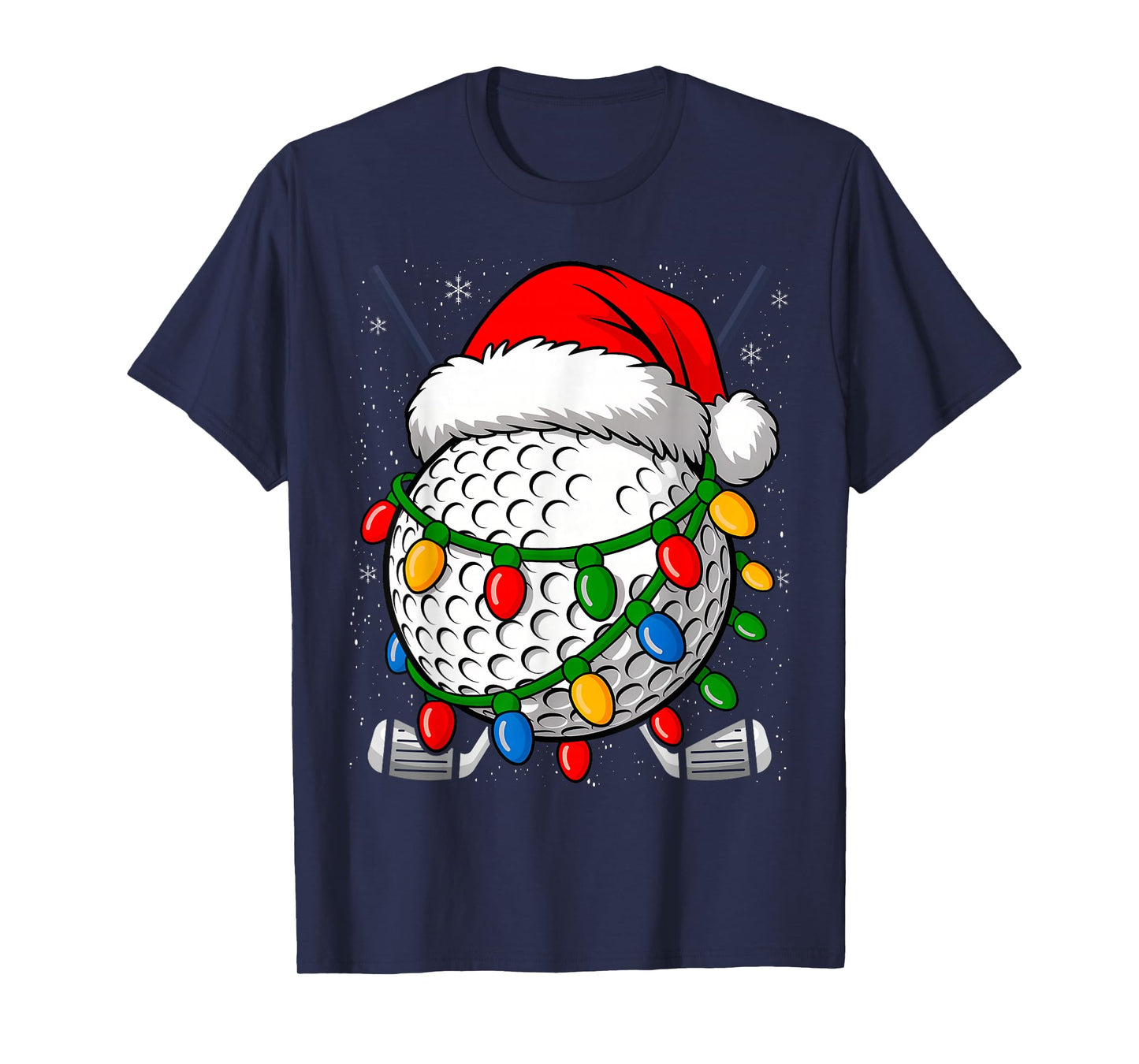 Golf Ball Christmas Santa Hat Funny Xmas Golfer Pajama T-Shirt